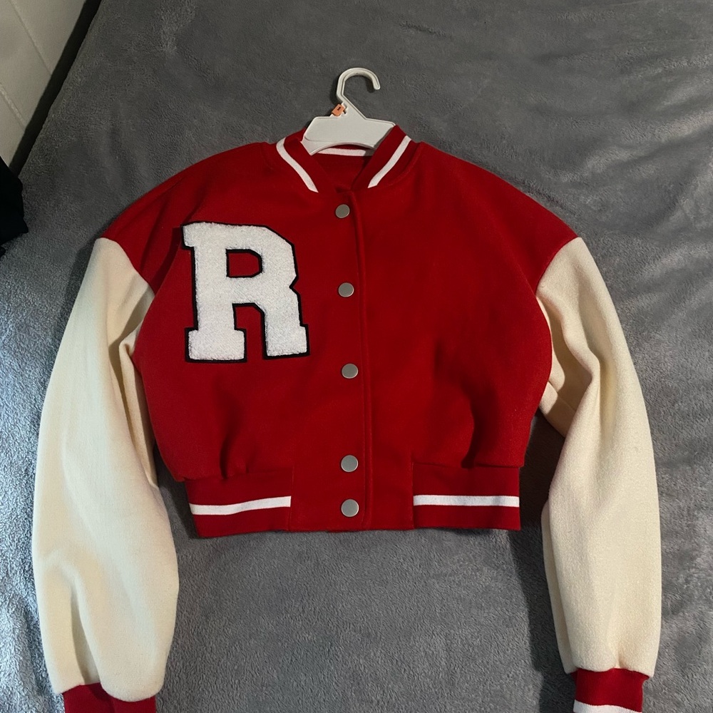 Red and Cream Varsity Jacket